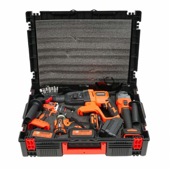 фото Набор аккумуляторных инструментов ( перформатор, гайковерт, шуруповерт, болгарка) 4в1