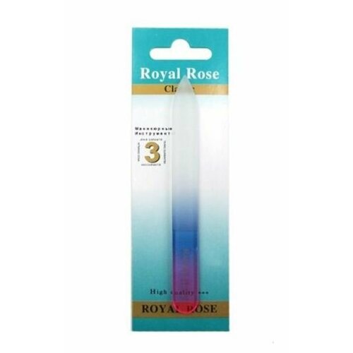Royal Rose Пилка стеклянная для маникюра цветная, 115 мм расческа для укладки двухсторонняя royal rose