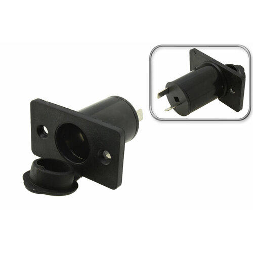 Разъем прикуривателя гнездо для монтажа на корпус до 15A пластик с заглушкой 360₽