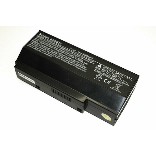 Аккумуляторная батарея для ноутбука Asus G53 (A42-G73) 14,6V 5200mAh OEM черная аккумуляторная батарея для ноутбука asus g53 a42 g73 14 6v 5200mah oem черная