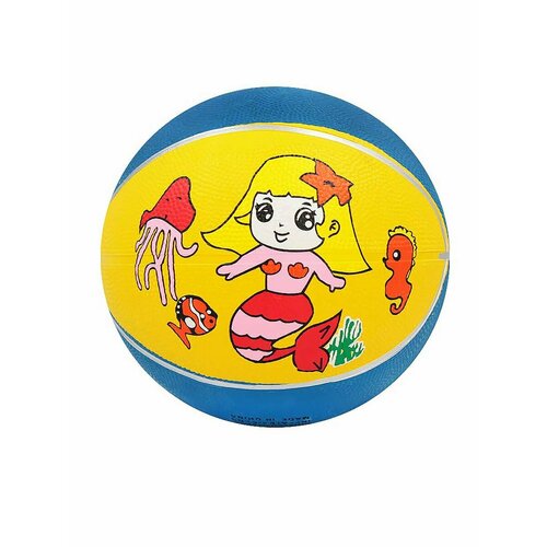 Мяч баскетбольный №3 мини 15 см Русалочка желто-синий 85305-KR24