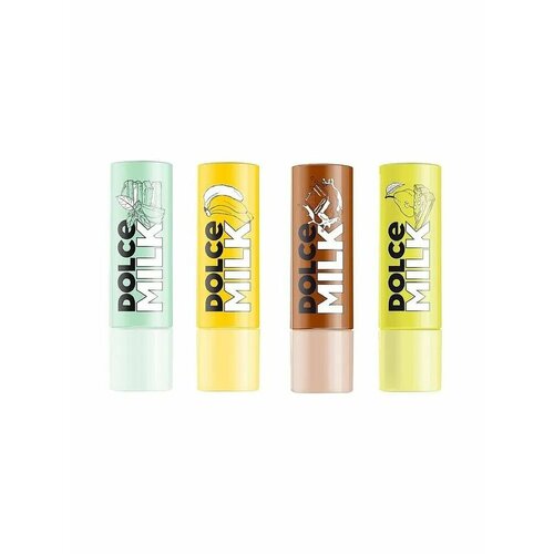 DOLCE MILK Набор бальзамов для губ 203 Груша Шоколад Банан Мята 4 шт 799₽