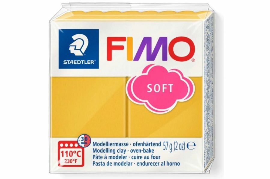 Полимерная глина FIMO Soft, манговая карамель (T10), 57г, 1шт