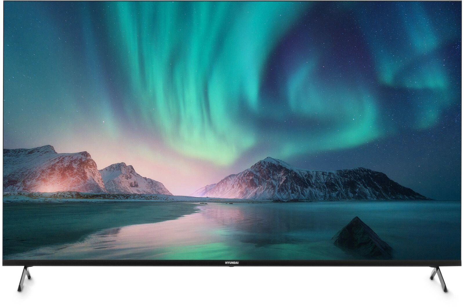 HYUNDAI Телевизор LED Hyundai 55" H-LED55BU7006 Android TV Frameless Metal черный 4K Ultra HD 60Hz DVB-T DVB-T2 DVB-C DVB-S DVB-S2 USB WiFi Smart TV H-LED55BU7006