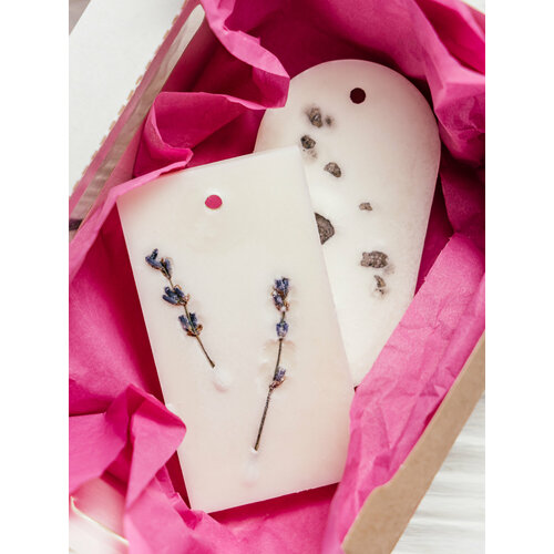 Арома саше для шкафа. Ванильная лаванда и Черное море. Подарочный набор 2 шт в крафтовой коробочке