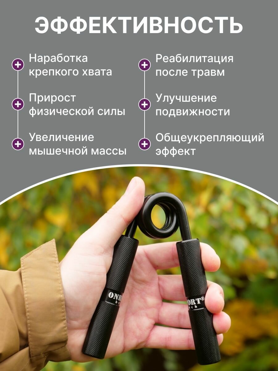 Эспандер кистевой пружинный ONHILLSPORT с нагрузкой 300 lbs / 136 кг — фото 1