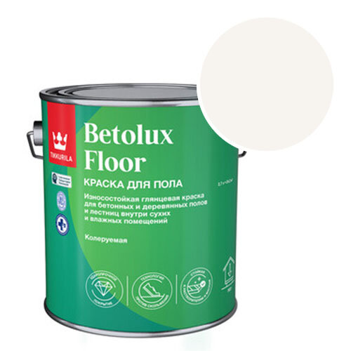 фото Краска Tikkurila Betolux Floor для полов глянцевая RAL 9016 (Транспортный белый - Traffic white) 2,7 л