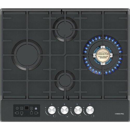 Газовая варочная поверхность HIBERG VM 6245 Gr электророзжиг закалённое матовое стекло цвет серый 3790000₽