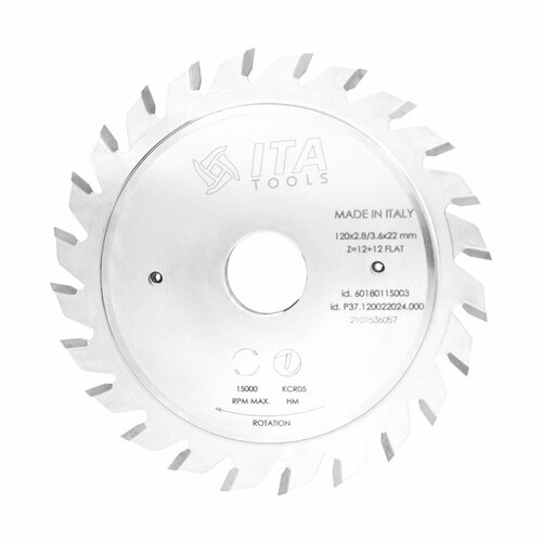 Пила подрезная ITA 120x2,8-3,6x22 Z=12+12 регулируемая P37.120022024.000