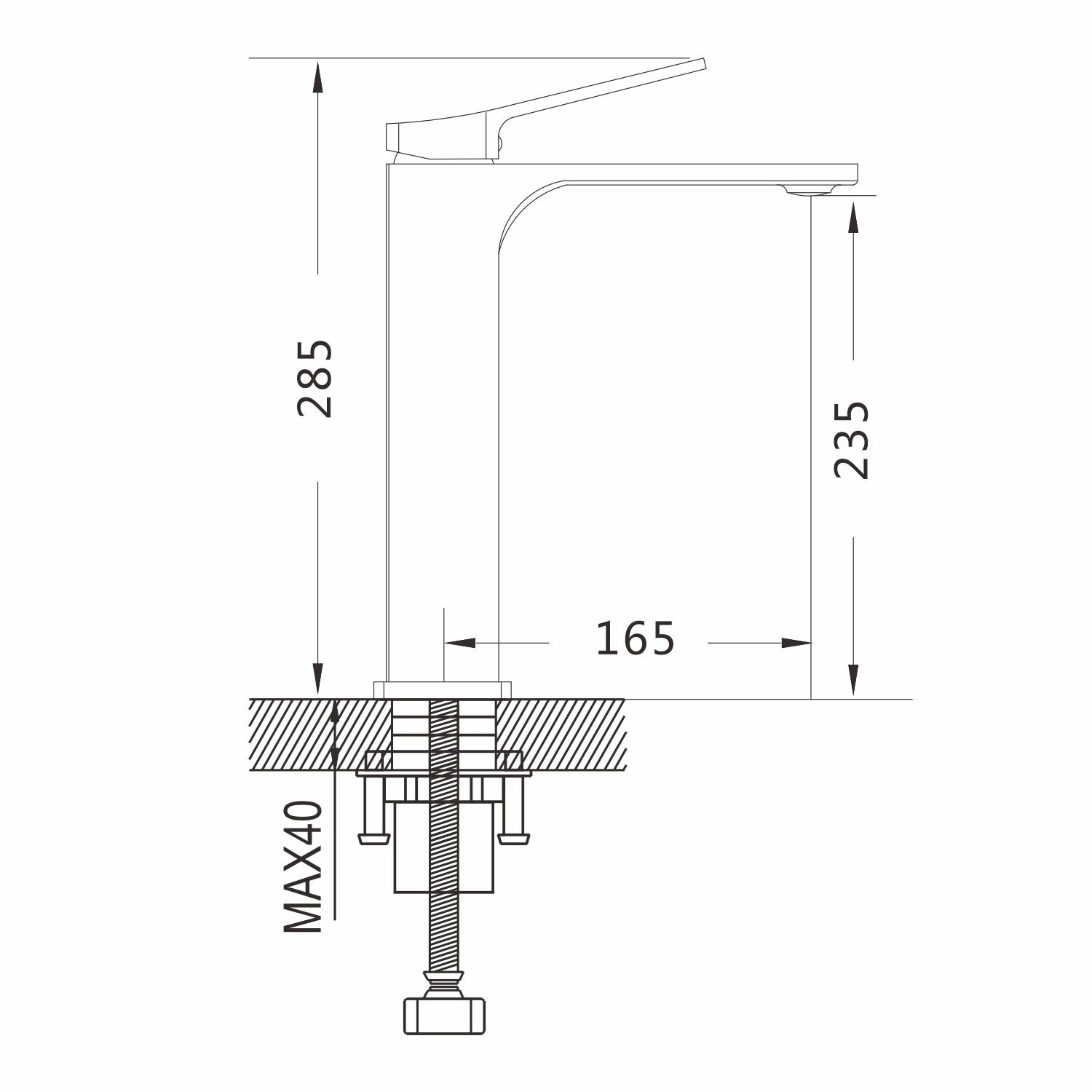 S6111T Смеситель для раковины чаши оружейная сталь — фото 1
