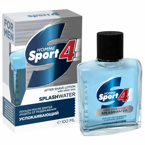 Лосьон после бритья Art Parfum с ионами серебра Успокаивающий Homme Sport 4 SplashWater 100мл 384₽