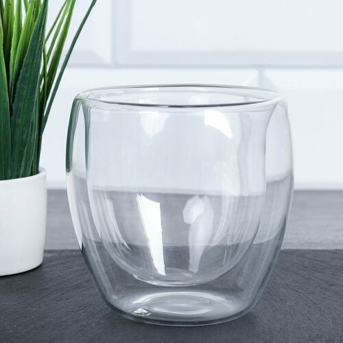 Стакан с двойными стенками 220 мл стекло 475₽