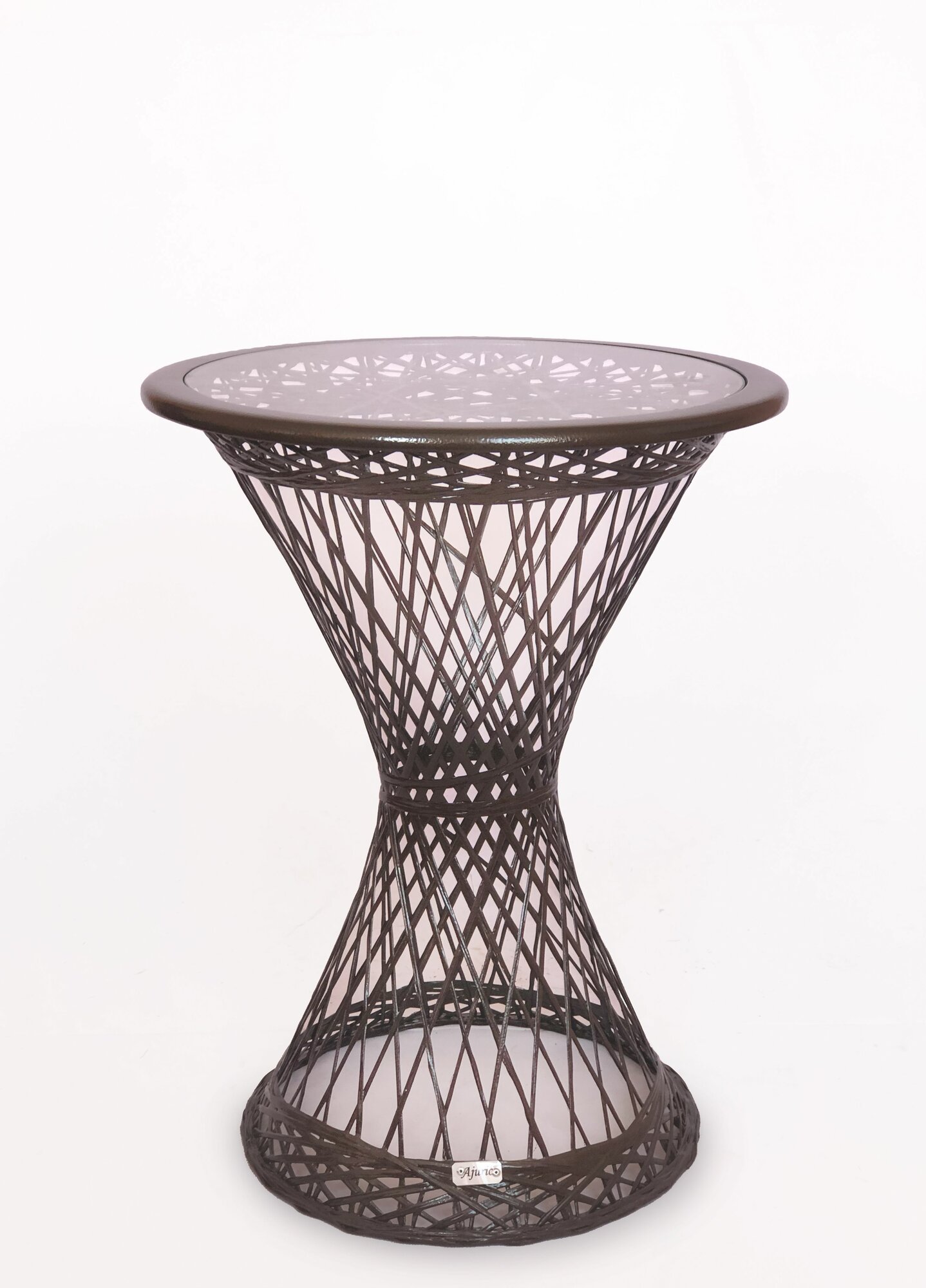 Стол Ajurio, для улицы, стекло, плетёный, антипригарный, коричневый