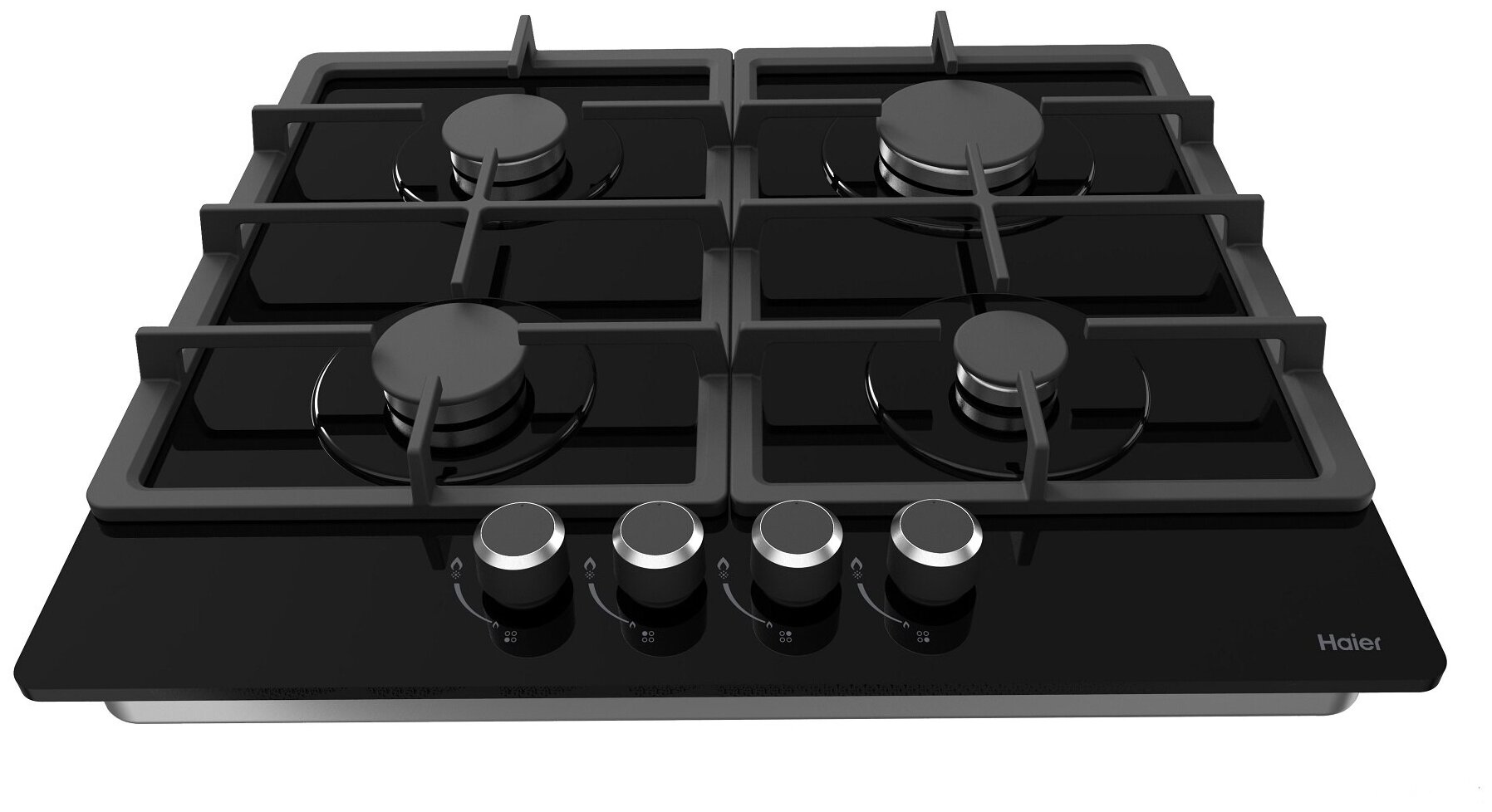Обзор: Газовая варочная панель Haier HHX-G64CNB, 4 конфорки, электроподжиг, газ-контроль, черная