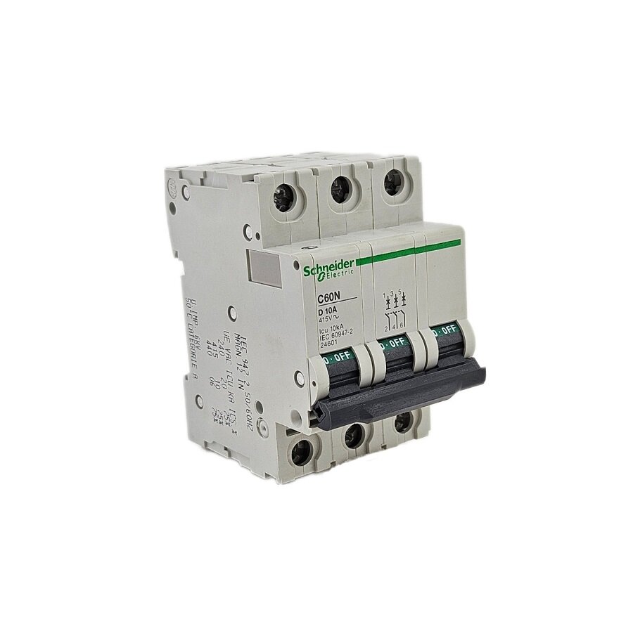 Автоматический выключатель 3-полюсный 10A C60N D10A Schneider Electric 24601