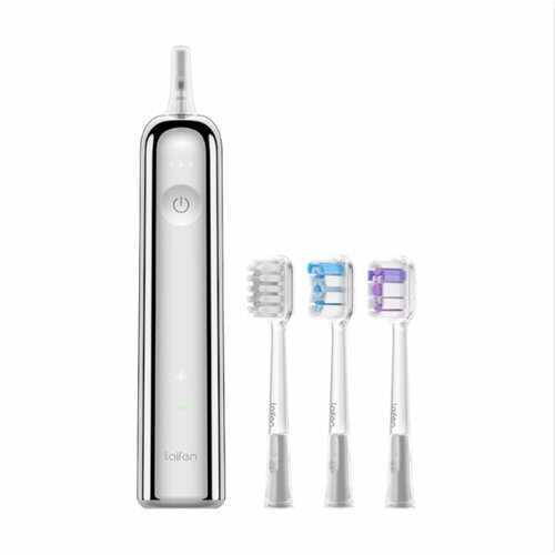 Сканирующая и вибрирующая электрическая зубная щетка laifen корпус из нержавеющей стали с тремя насадками 14471₽