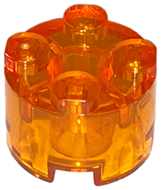 Brick, Round 2 x 2 with Axle Hole, 3941 Trans-Orange N