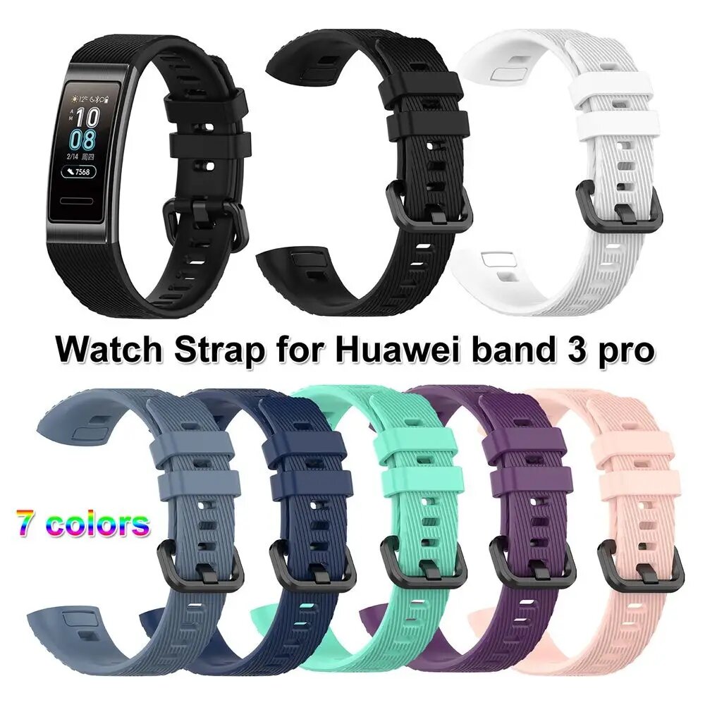 Силиконовый ремешок для Huawei Band 3/3 Pro, black — фото 1