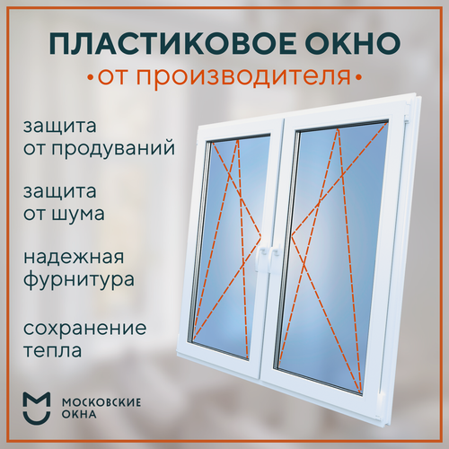 Изображение товара Пластиковое окно 1500х1600 мм (ВхШ) рехау BLITZ, поворотно-откидное, белое