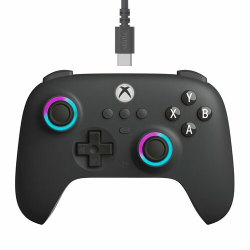 Проводной игровой контроллер 8BitDo Ultimate C для Xbox OneSeriesAndroidPC c RGB подсветкой черный серый 6121₽