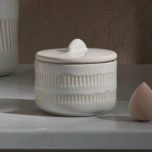 Изображение товара Контейнер для ватных дисков с крышкой Nebeskvit Moroshka цвет Бежевый