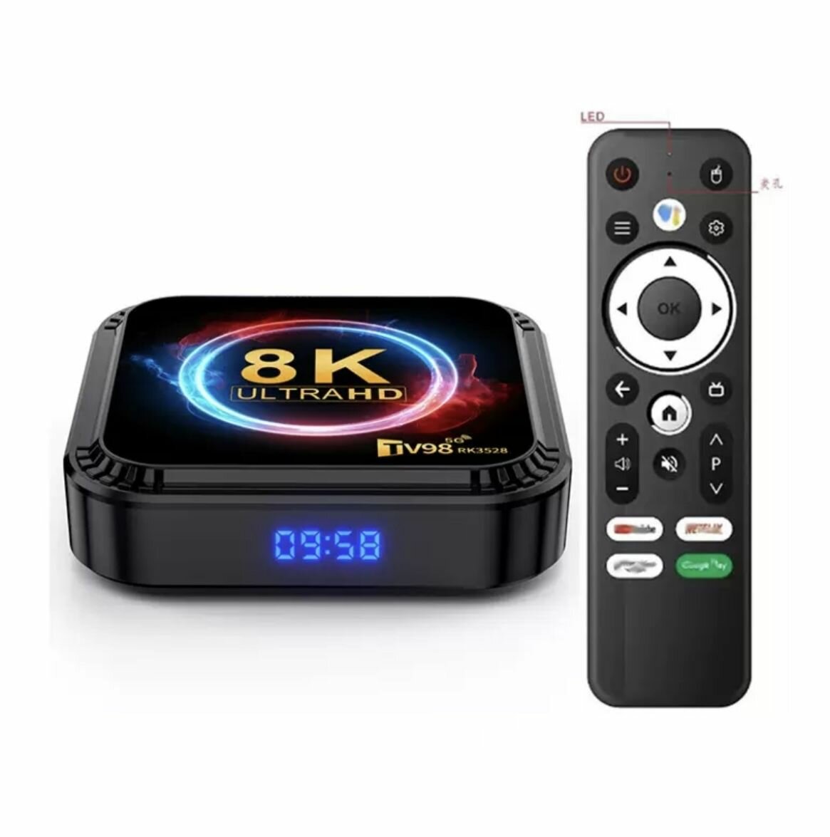 Андроид смарт ТВ приставка 10,0 4ГБ ОЗУ 64ГБ ПЗУ 8K TV Box Ultra HD 64бит