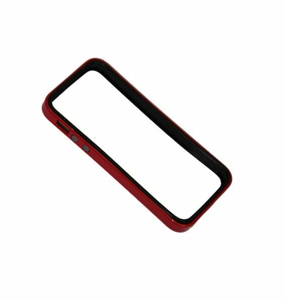 Чехол для iPhone 5/5s бампер пластиковый <пурпурно-черный>