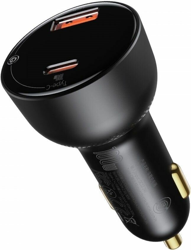 Baseus АЗУ Superme Digital Display PPS Dual Quick Charger Car Charger Black