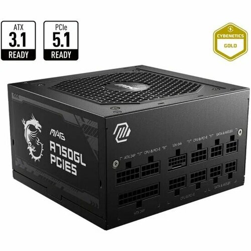 Блок питания MSI MAG A850GL PCIE5 850Вт 120мм черный 11435₽