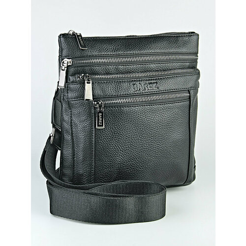 Сумка барсетка HIDEON, фактура гладкая, черная кожа