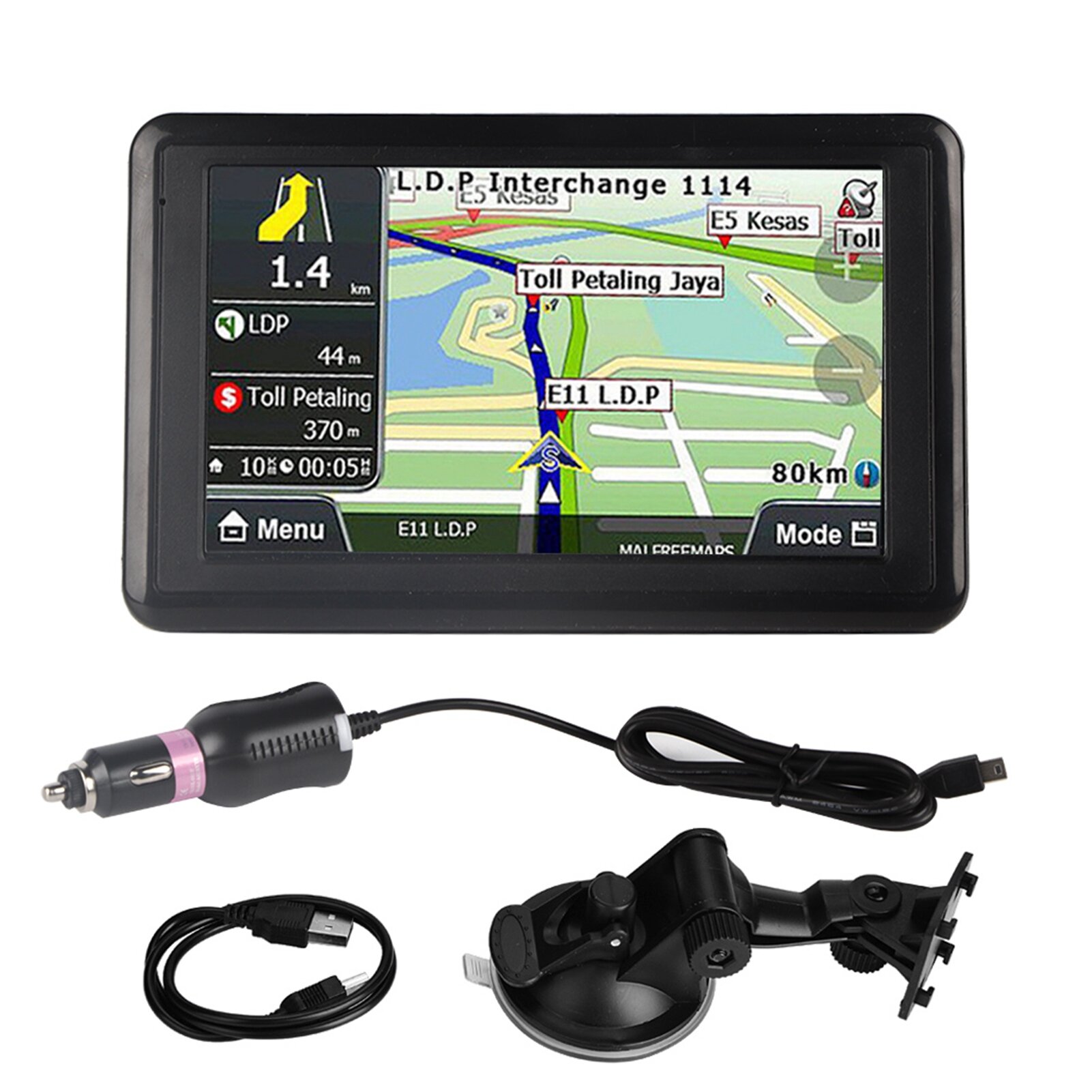 Универсальный автомобильный навигатор с сенсорным экраном 5 дюймов GPS-навигацией DDR256M 8G MP3 FM картой Европы Q5 1