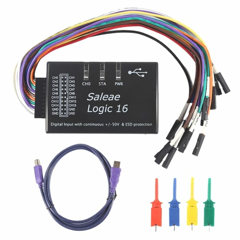 Логический анализатор Logic16 USB, высокоскоростной сборщик данных, 16 каналов, частота дискретизации 100 м, поддержка нескольких систем