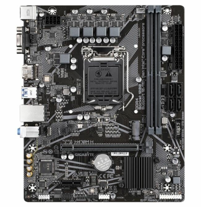 Материнская плата GIGABYTE H470M H (H470M H) - LGA 1200, Intel H470, 2хDDR4-3200 МГц, 1хPCI-Ex16, 1хM.2, Micro-ATX