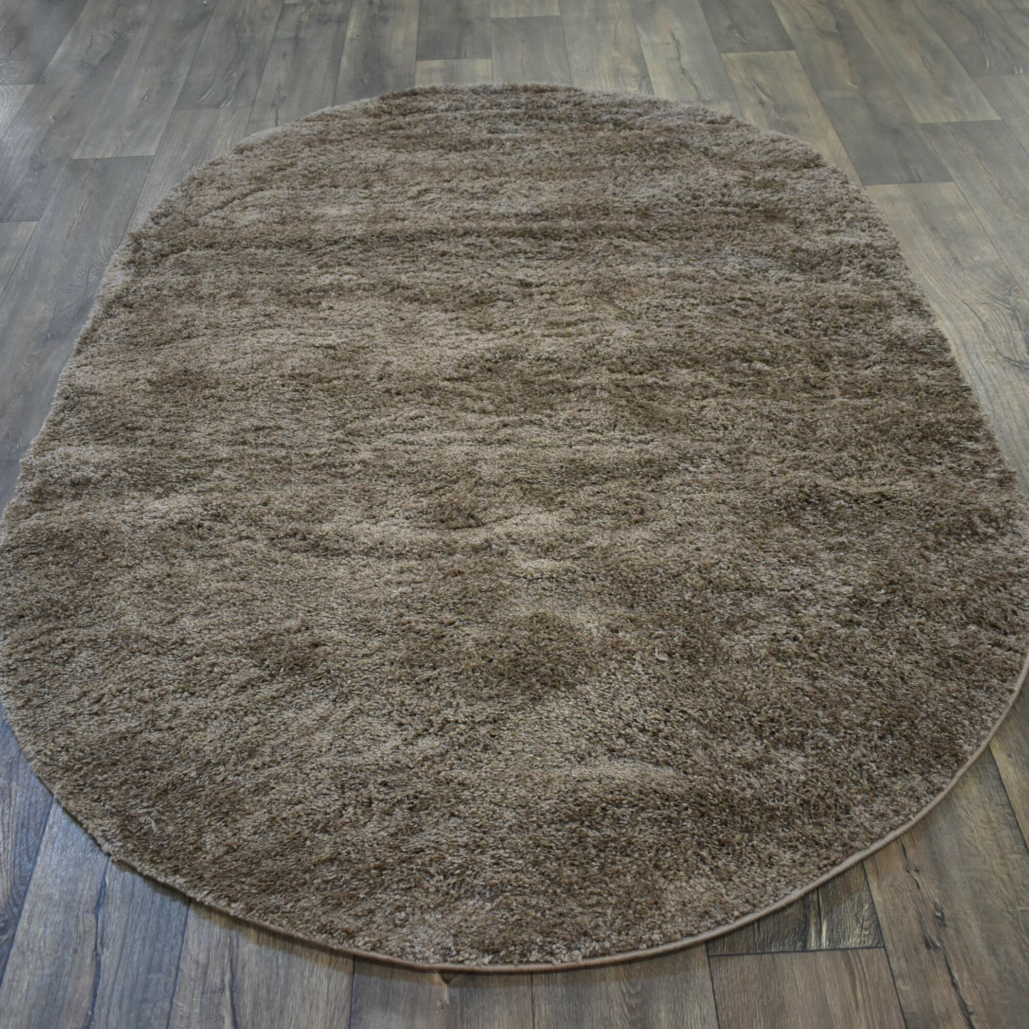 Ковер на пол овальный пушистый прикроватный в спальню гостиную детскую 85 коричневый 1.6*2.3 м