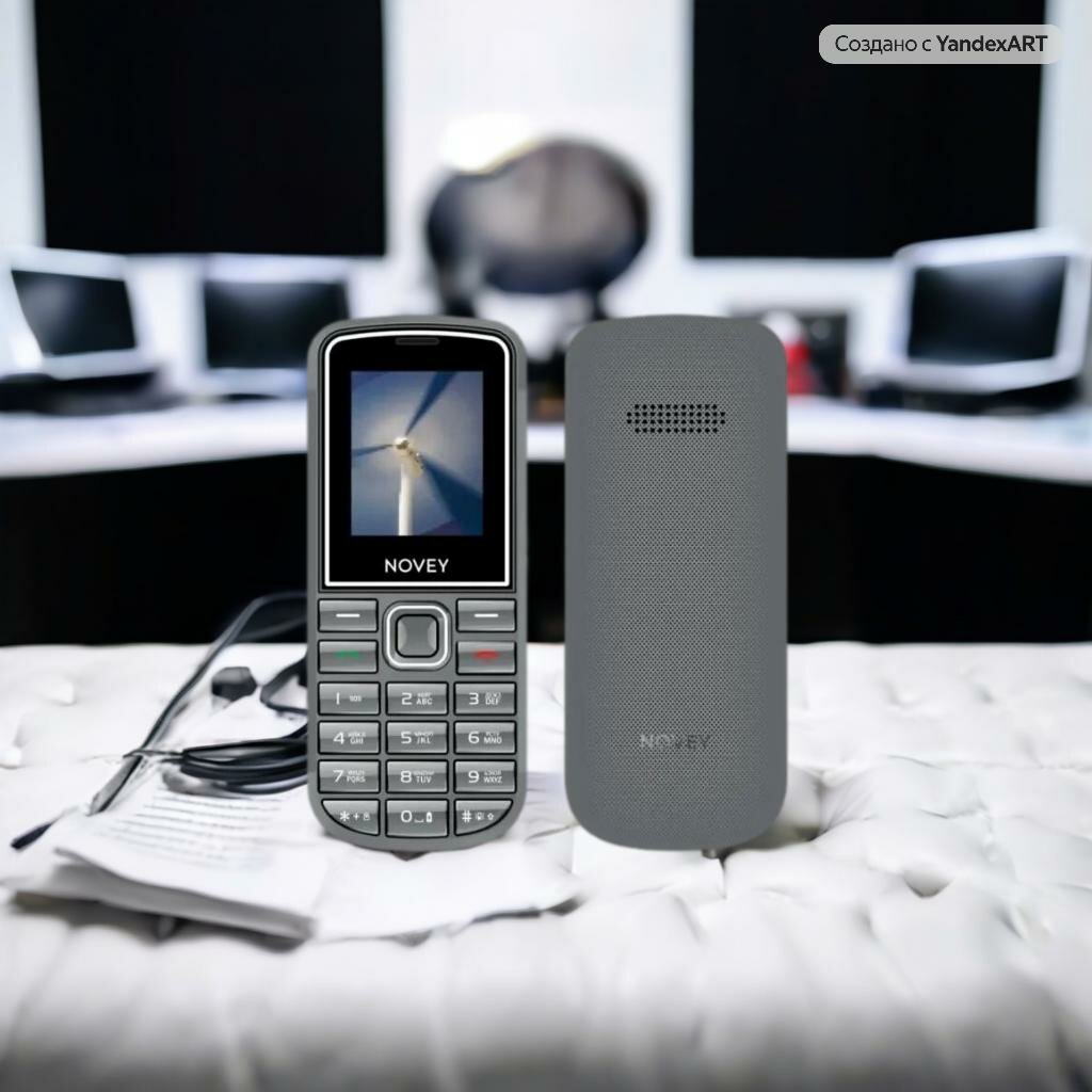 Мобильный телефон Novey 102, light gray, серый кнопочный телефон