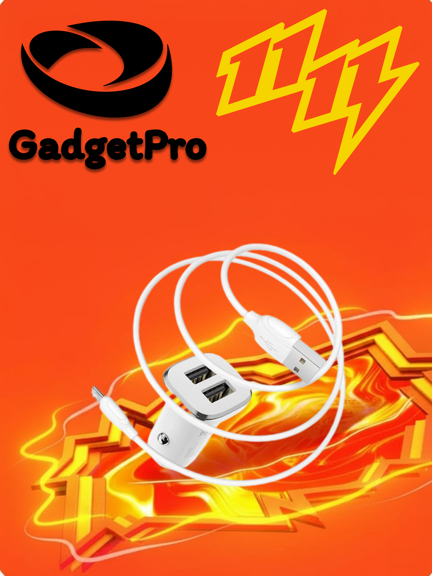 Автомобильное зарядное устройство Borofone BZ12 Micro USB, белое, для быстрой зарядки телефона.