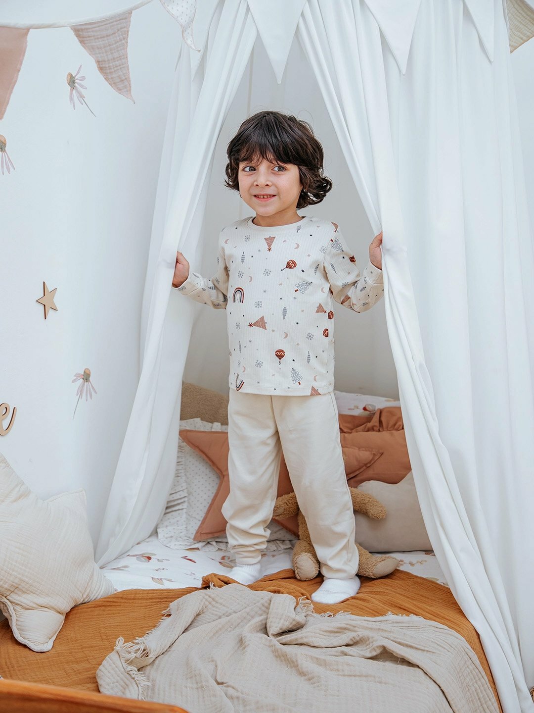 Пижама neo, размер 98, светло-бежевый — фото 1