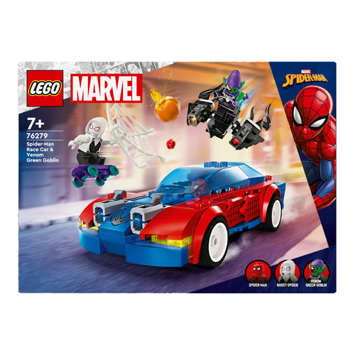 lego marvel super heroes 76219 битва роботов человека паука и зелёного гоблина Детали LEGO Marvel Super Heroes 76279 Гоночная машина Человека-паука и Зеленый гоблин Веном, 227 дет.