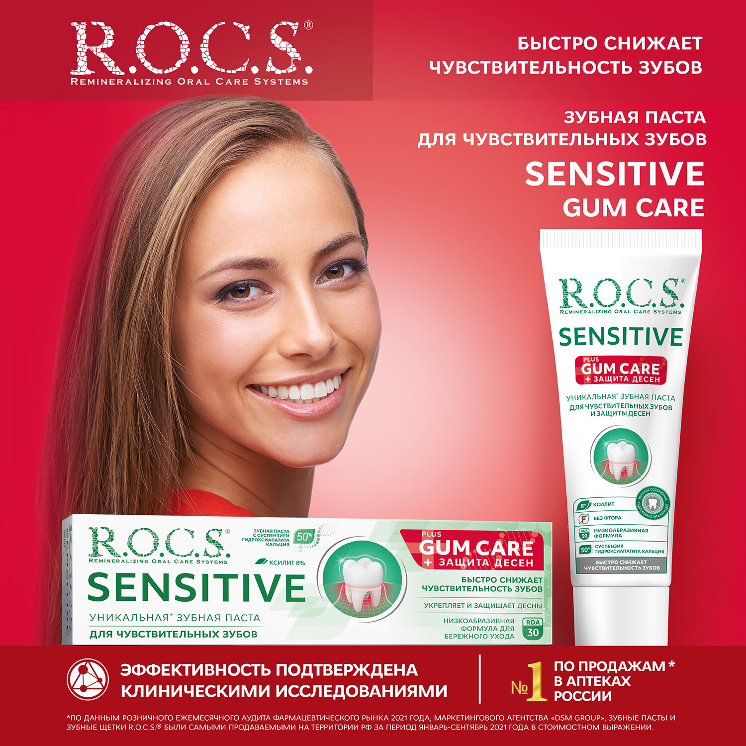 Зубная паста R.O.C.S. Sensitive plus gum care