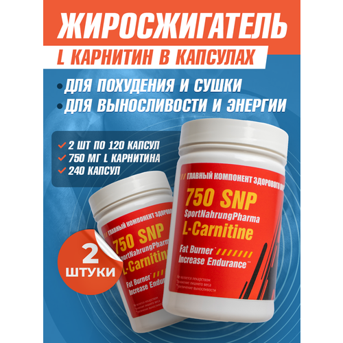 L Carnitine 750 SNP 2x120 l карнитин в капсулах для похудения Жиросжигатель л карнитин