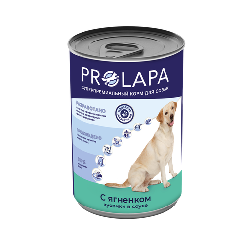 Корм консервированный Prolapa для собак, с ягнёнком, 6 шт по 850 гр