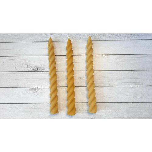 Подарочный набор - свечи для подсвечника кручёные (витые) 20 см - 3 шт,