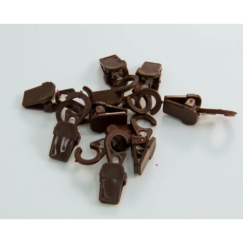 Зажим шторный Белост упаковка 10 шт. Красное дерево