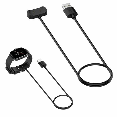 Зарядное USB устройство 1м для Huami Amazfit GTS 2e/GTR 2e/GTS 2 mini/Pop Pro зарядный кабель для умных часов huami amazfit gtr 2 gts 2 bip u zepp pop t rex pro huami gt 2e