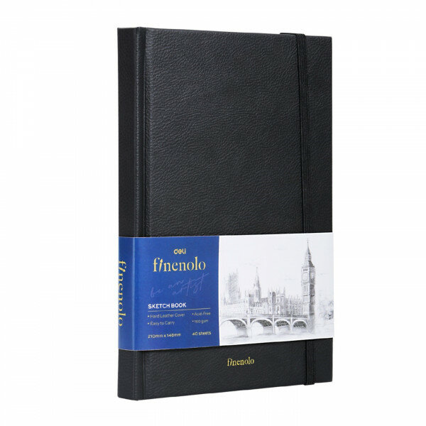Блокнот для зарисовок Finenolo 14,8*21 см 40 л 160 г, твердая обложка - фото №7