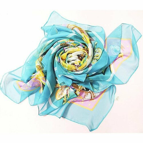 фото Платок ,130х130 см, голубой нет бренда