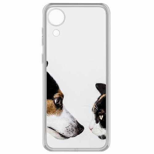 Чехол-накладка Krutoff Clear Case Собаки против кошек для Samsung Galaxy A03 Core (A032) чехол накладка krutoff clear case собаки против кошек для realme c11 2021