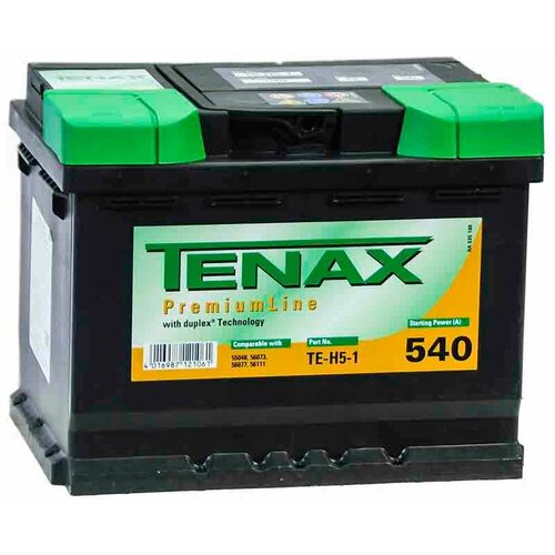 Аккумулятор автомобильный Tenax Premium 60 А/ч 540 А обр. пол. Евро авто (242x175x190) TE-H5-1