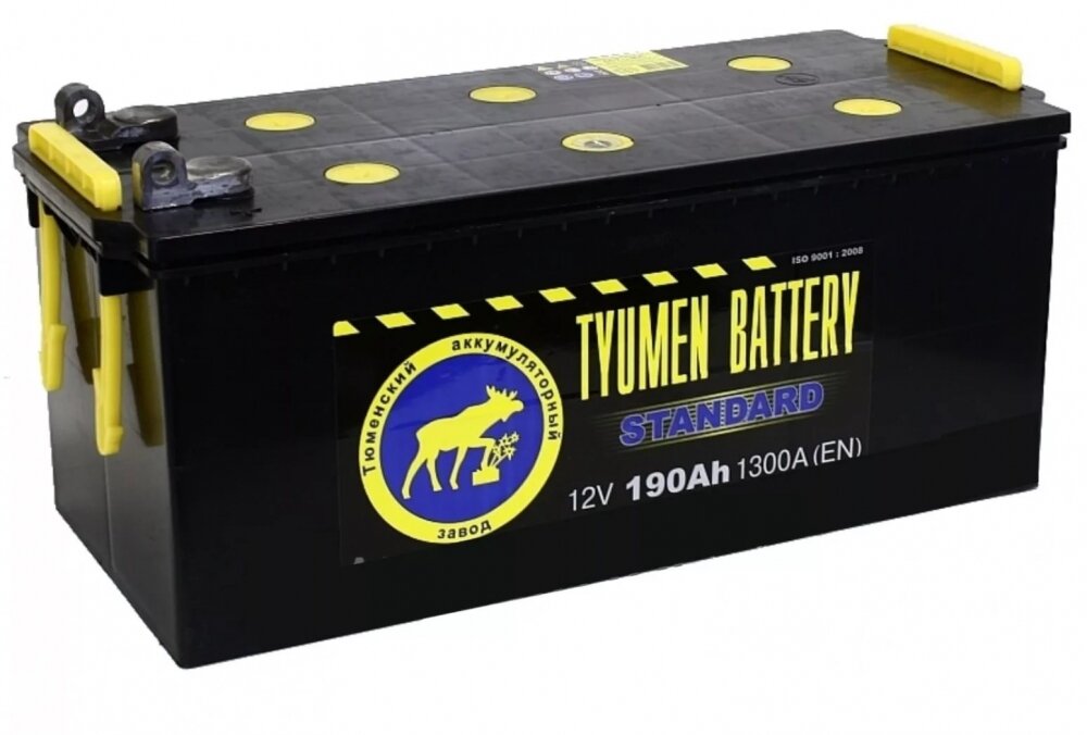 Аккумулятор автомобильный TYUMEN BATTERY STANDARD 190 А/ч 1320 А обр. пол. болт (4) Росс. авто (518x228x236)