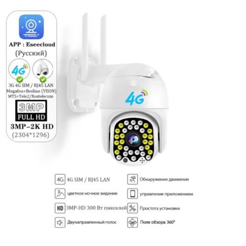 Камера видеонаблюдения 4G с сим-картой 490000₽